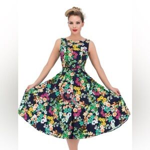 EUC UK14 / US10 Hearts & Roses Eternal Floral Day Dress